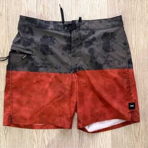 Vans Charcoal and Crimson Board Shorts - Men's Size 33
